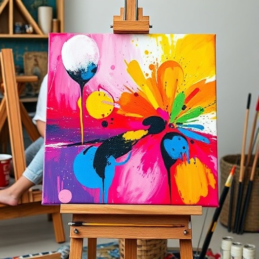 canvas painting in progress