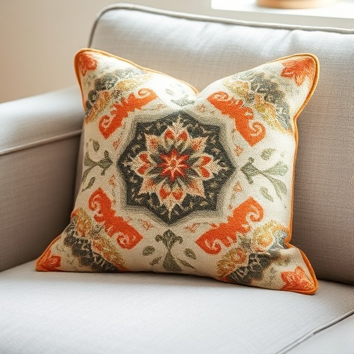 decorative throw pillow on a sofa