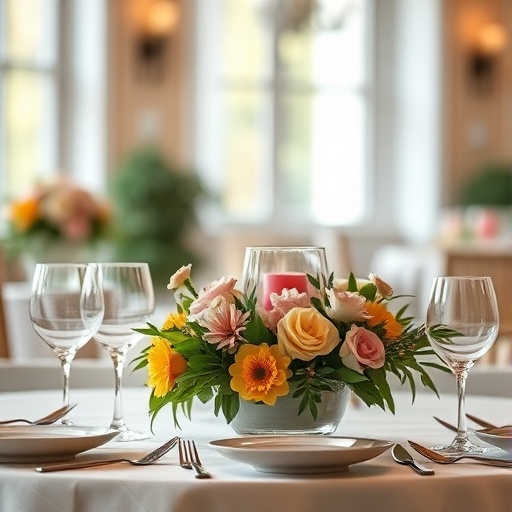 dining table centerpiece with flowers