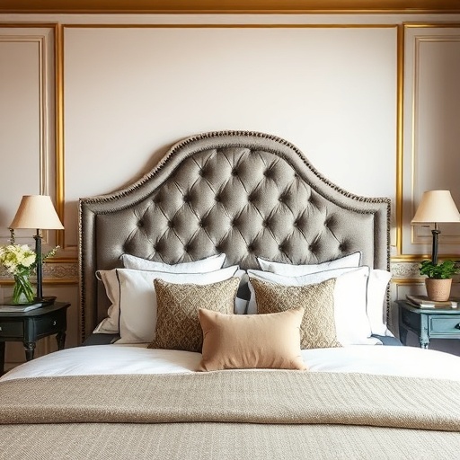 upholstered headboard in a bedroom