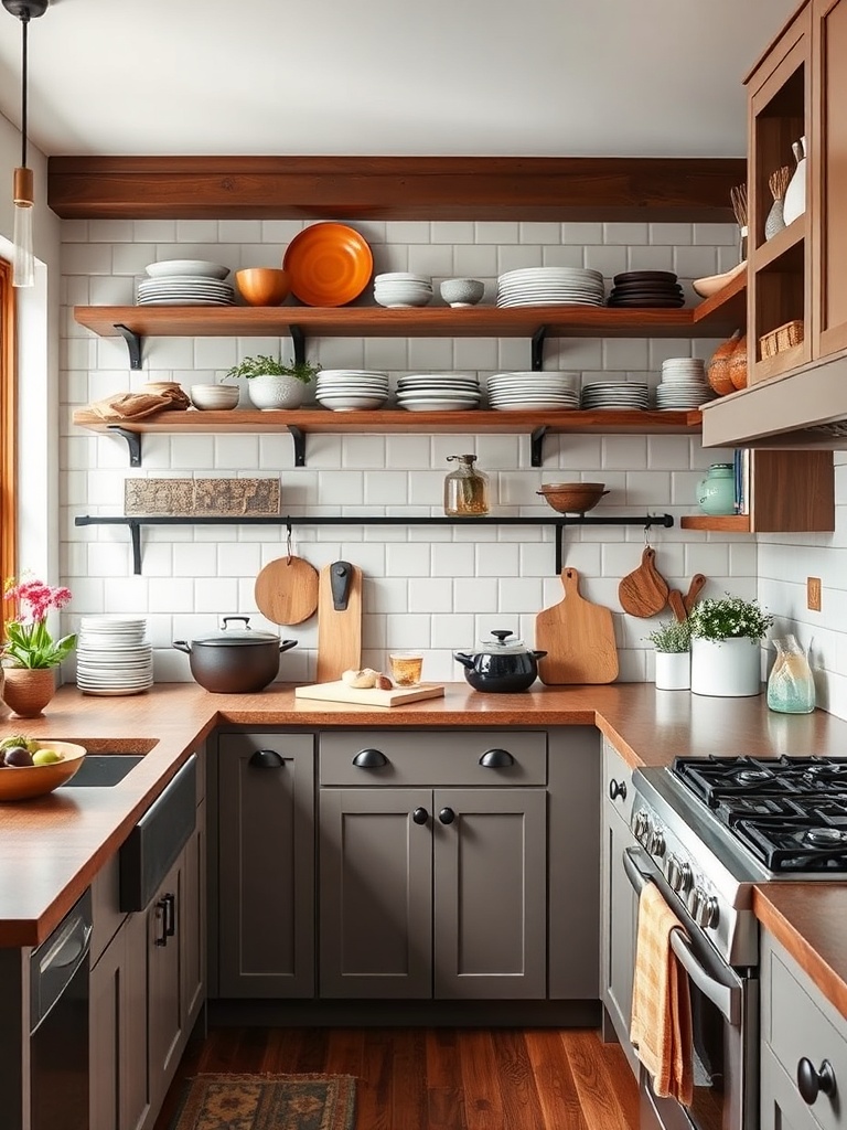 inviting kitchen with colorful dishes