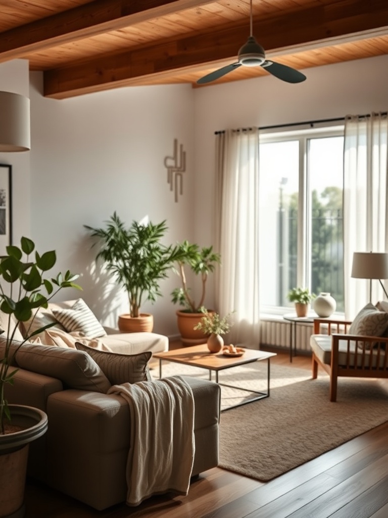 cozy living room with soft lighting