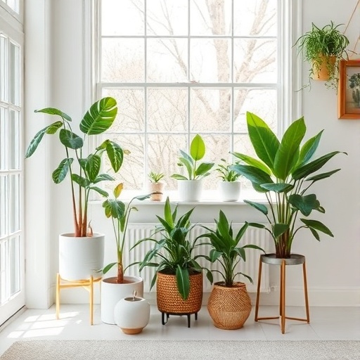 houseplants enhancing neutral decor