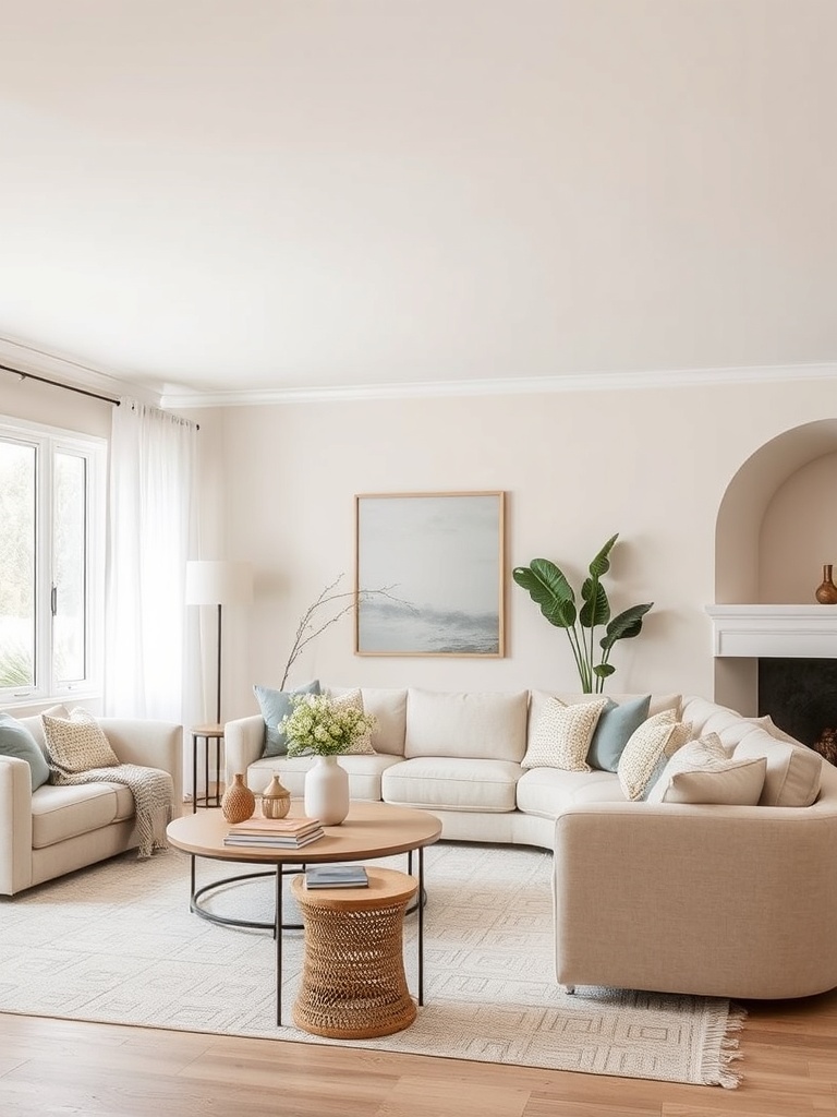 neutral living room with soft colors
