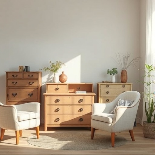 secondhand furniture in neutral tones