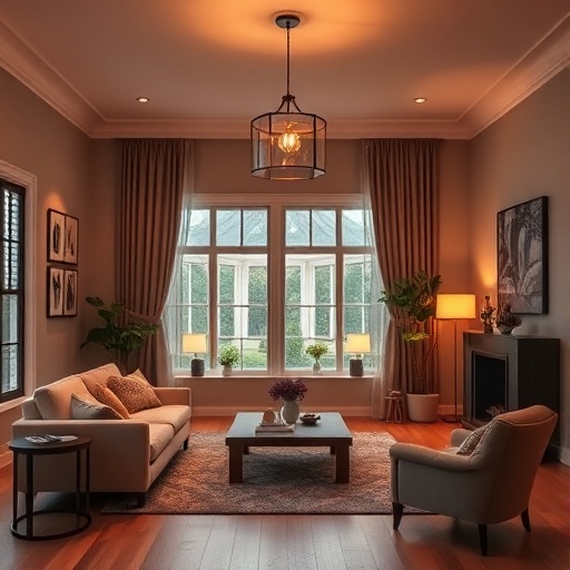 unique pendant light in living room