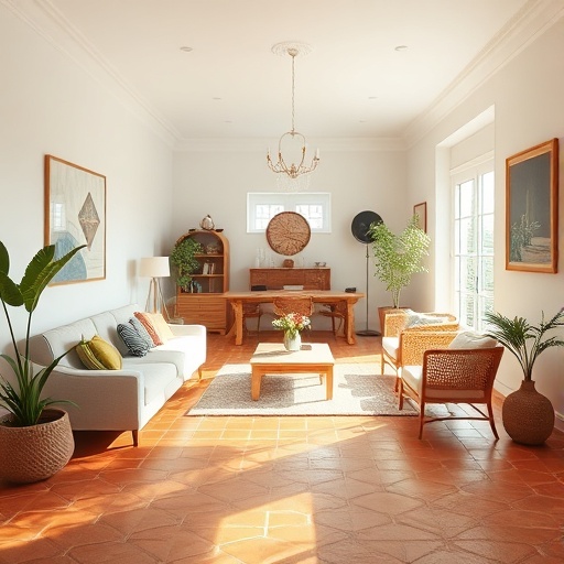 bright Mediterranean style living space
