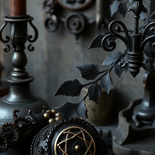 gothic decor with dark colors and vintage elements