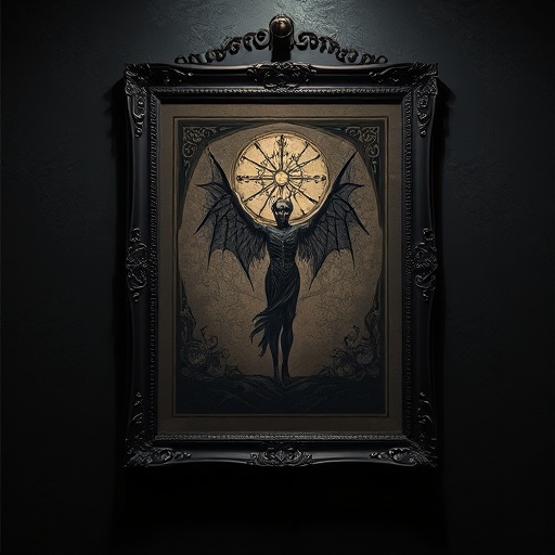 gothic art print on a wall