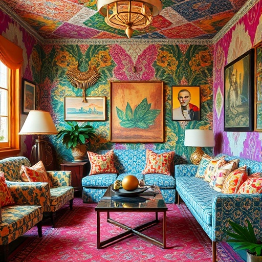bohemian room with eclectic decor