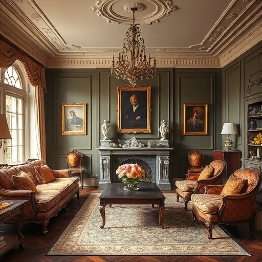 traditional living room with antique furniture
