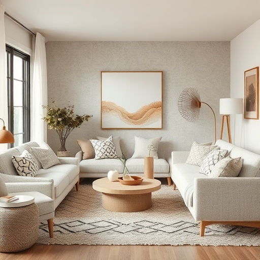 layered textures in living room decor
