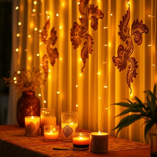 lighting setup for Mehndi decor