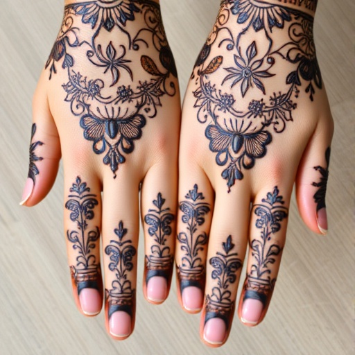 intricate Mehndi designs on hands