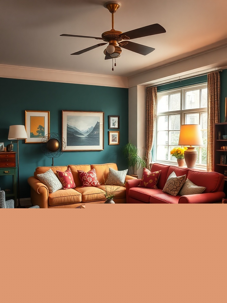 vintage living room with retro decor