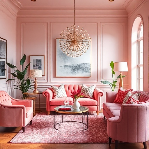 room with pink furniture