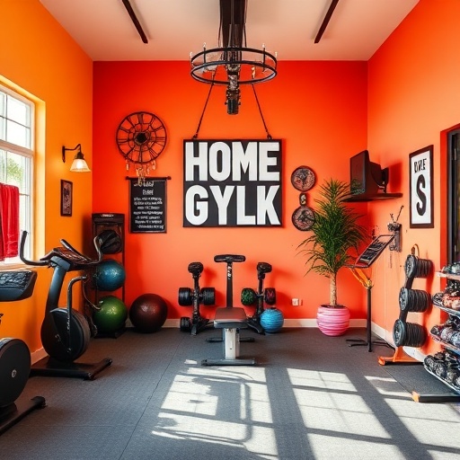 vibrant home gym decor