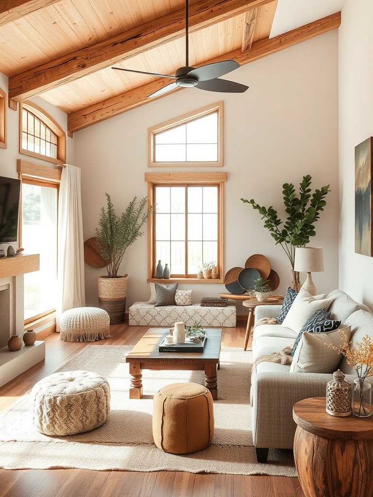 cozy living room with modern western decor