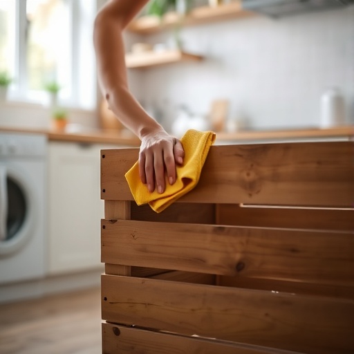 cleaning a wooden crate