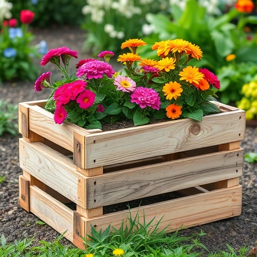 wooden crate planter