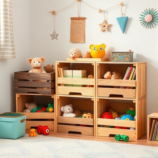 wooden crates for toy storage