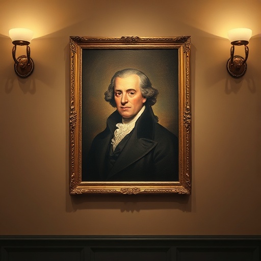 classic portrait on a wall