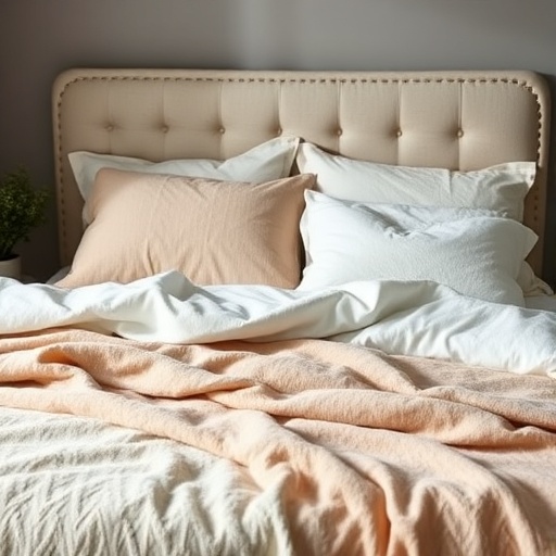 stylish bedding in a bedroom