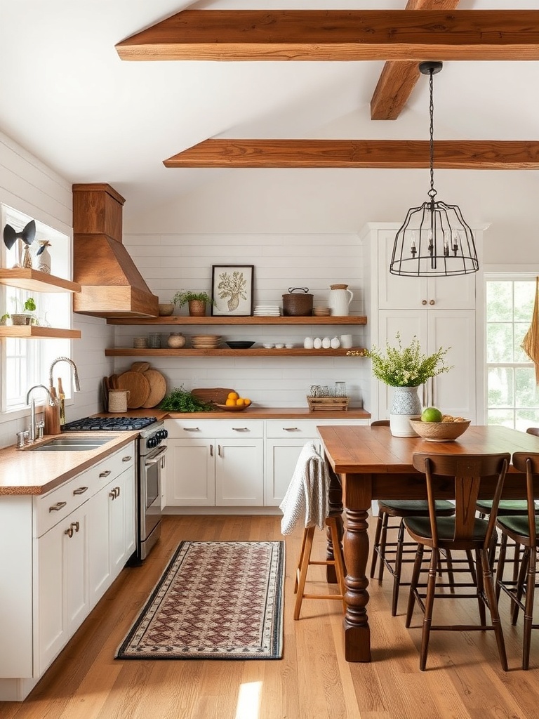 modern farmhouse kitchen with rustic decor