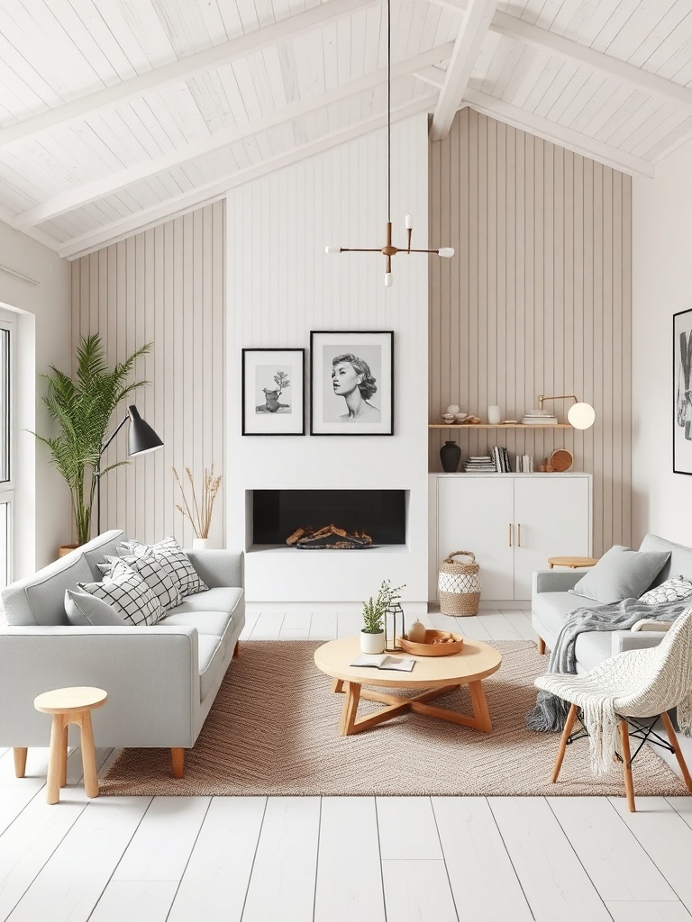 Scandinavian living space with clean lines