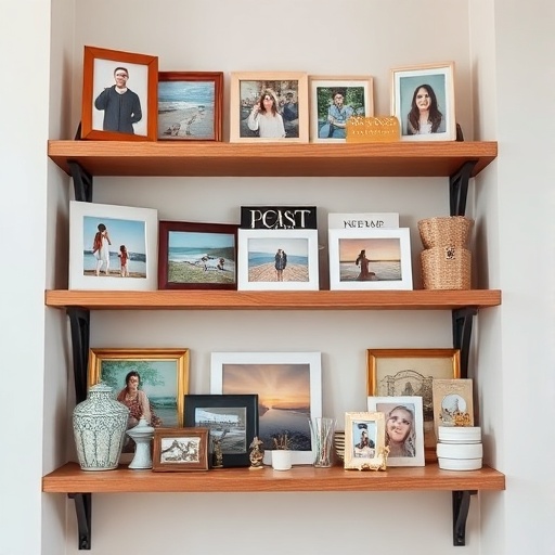 shelf with personal items