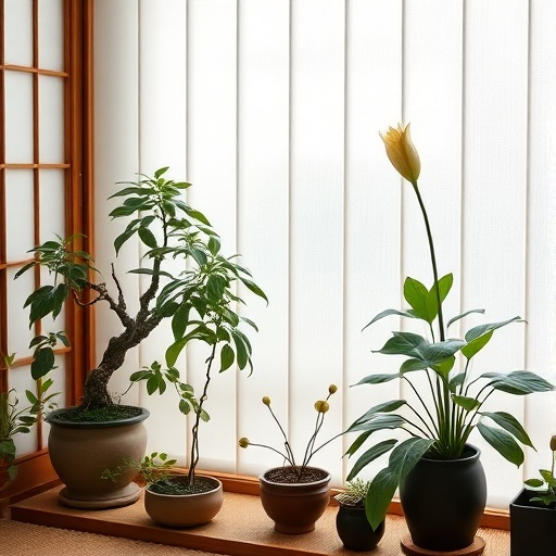 Indoor plants in Japanese decor