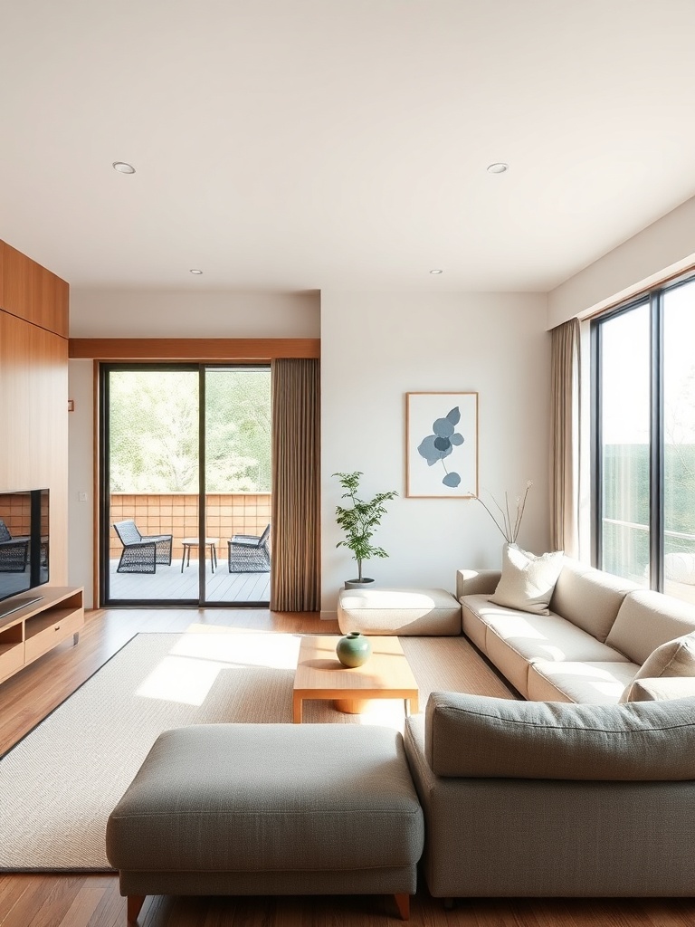 Japanese living room with minimal decor