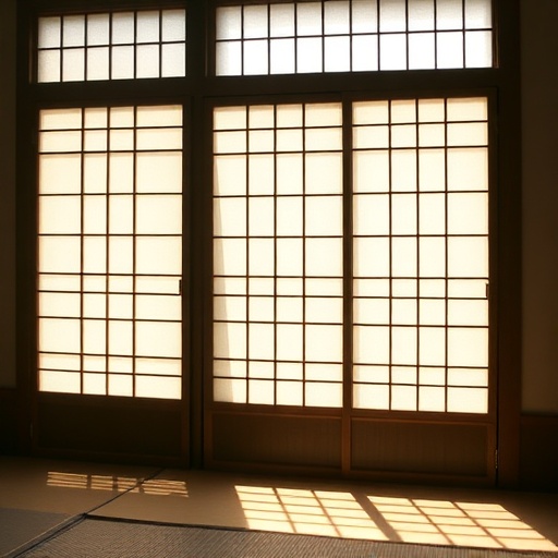 Shoji screens in a Japanese interior