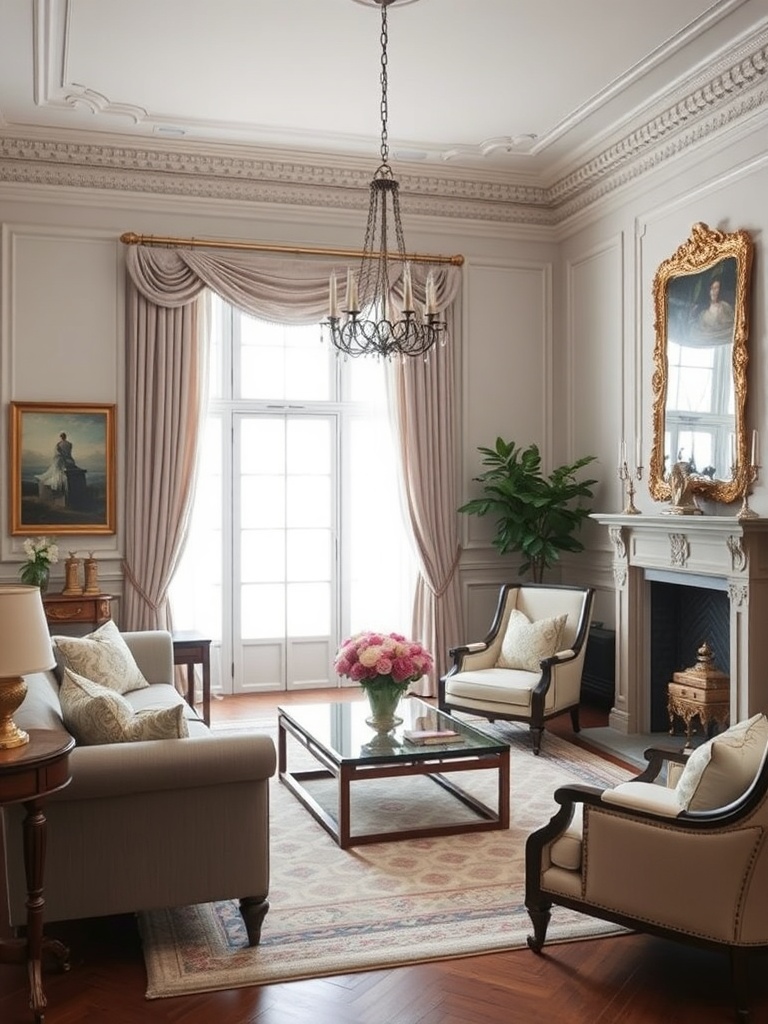 classic living room with elegant furniture