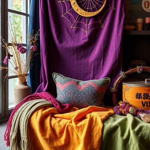 vibrant textiles for witchy home decor
