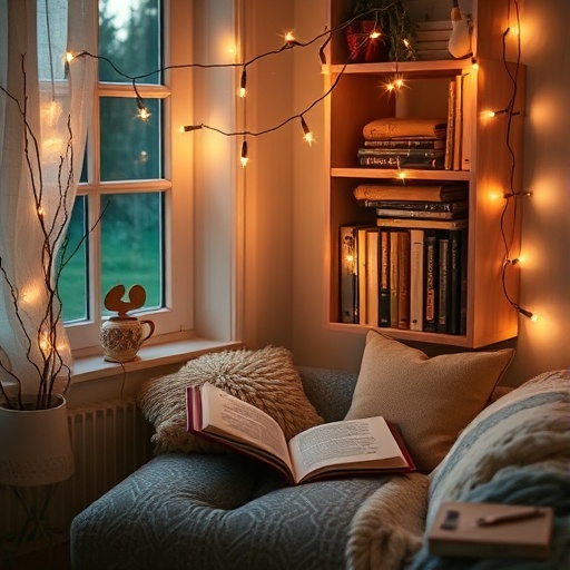 fairy lights creating a warm glow