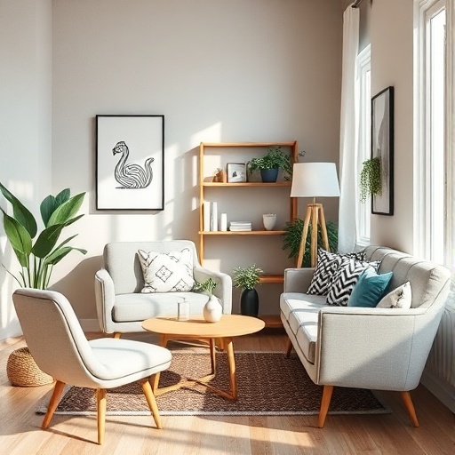 cozy corner with affordable modern furniture