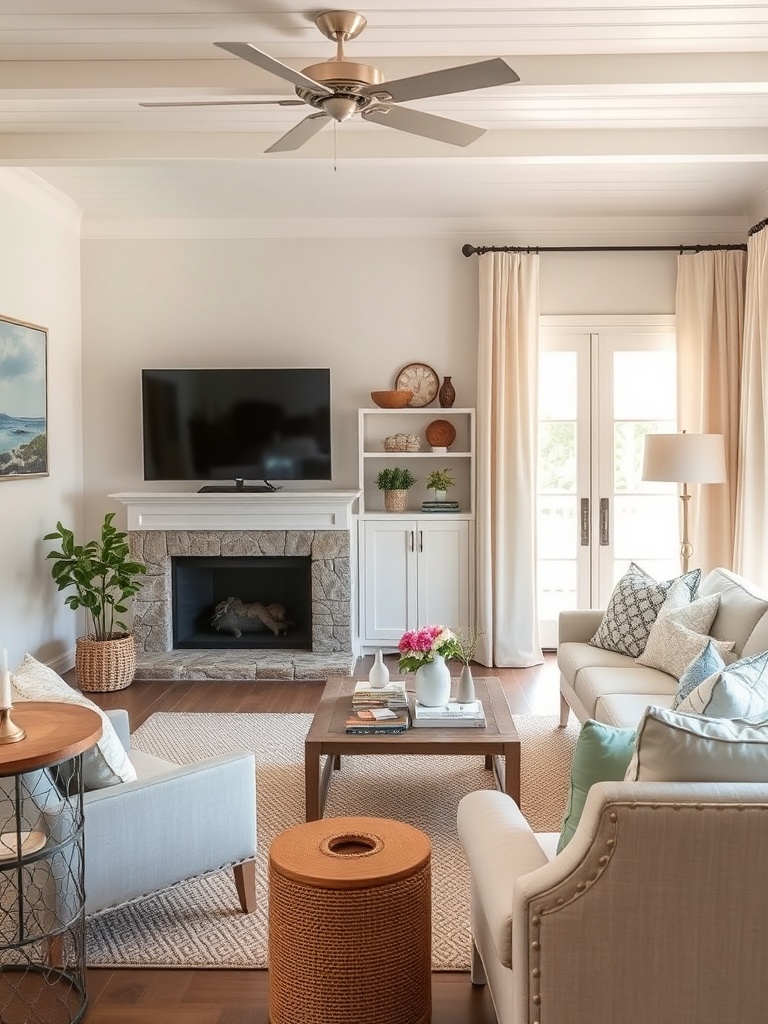 coastal living room with light colors