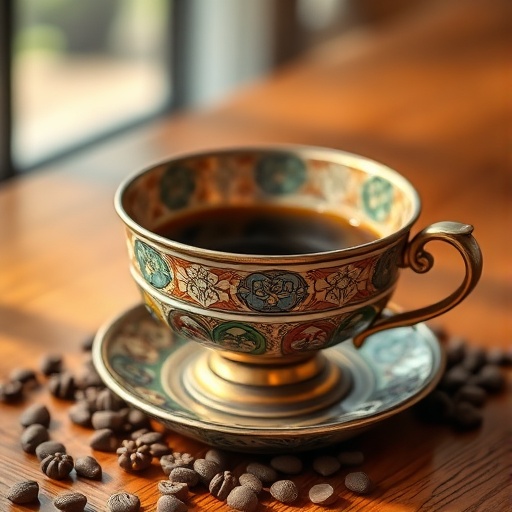 Antique decorative bowl on a coffee table