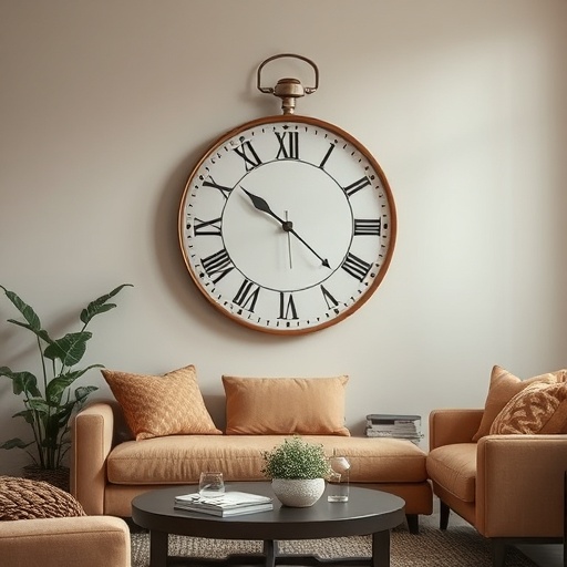Vintage wall clock in a living room