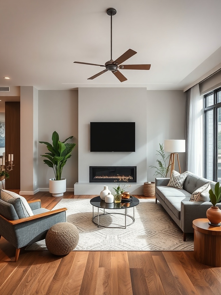modern living room with stylish furniture