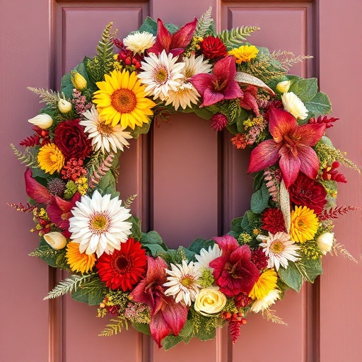 colorful seasonal wreath