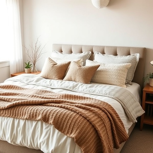 cozy bedroom with layered bedding