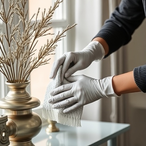 cleaning a decorative showpiece