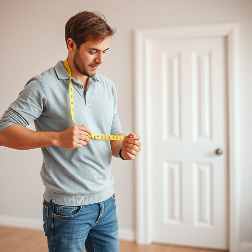 person measuring room dimensions