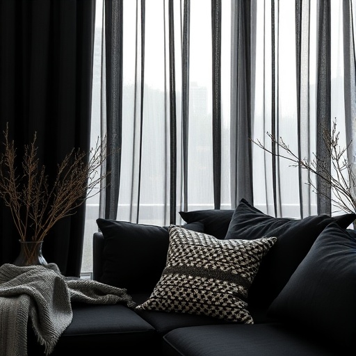 black textiles adding warmth to decor