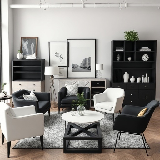stylish black and white furniture