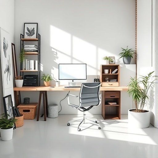 decluttered minimalist workspace