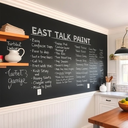 Kitchen wall with chalkboard paint