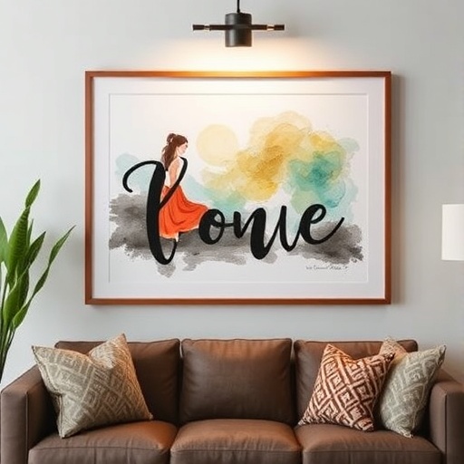 Personalized artwork displayed in a home